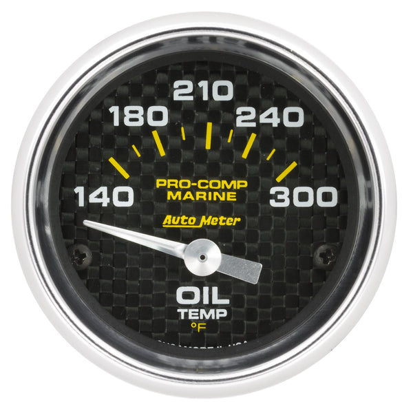 AutoMeter Products 200764-40 Oil Temperature Gauge, Electric-Marine Carbon Fiber 2 1/16 140-300° F