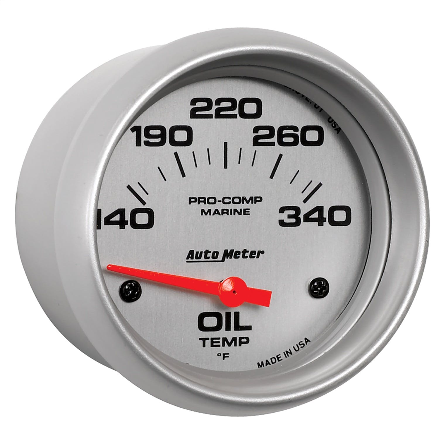 AutoMeter Products 200765-33 Oil Temperature Gauge, Electric-Marine Silver 2 5/8 140-300° F