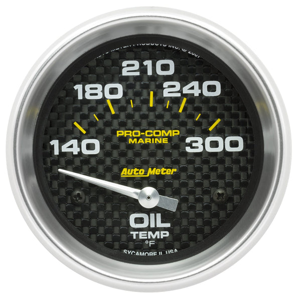 AutoMeter Products 200765-40 Oil Temperature Gauge, Electric-Marine Carbon Fiber 2 5/8 140-300° F