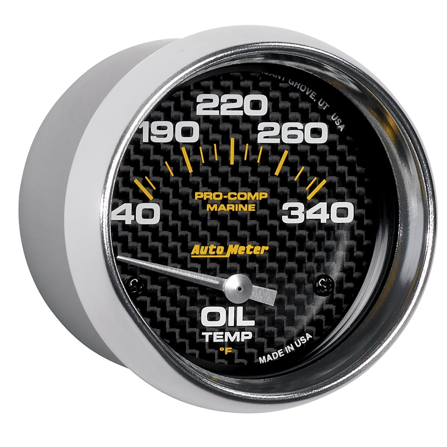 AutoMeter Products 200765-40 Oil Temperature Gauge, Electric-Marine Carbon Fiber 2 5/8 140-300° F