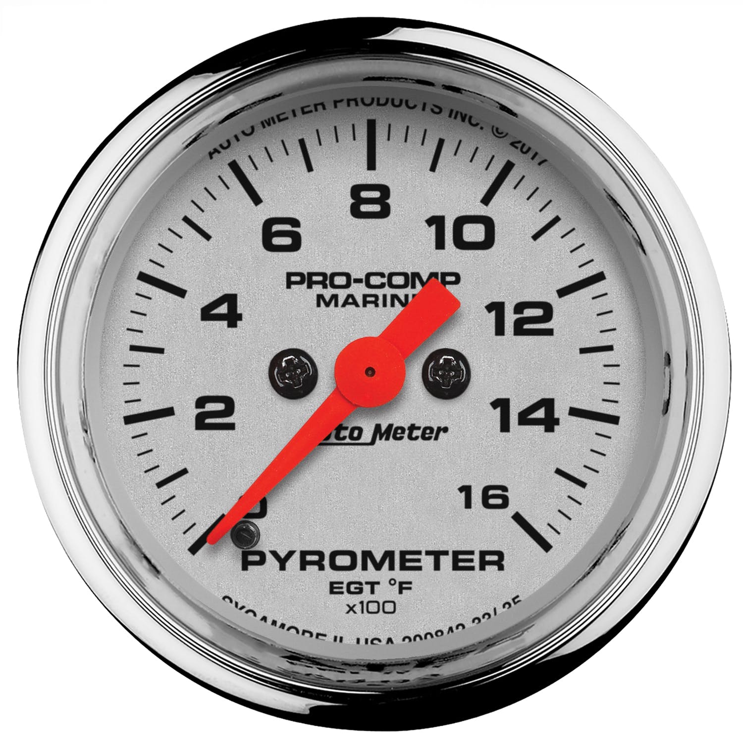 AutoMeter Products 200842-35 Gauge, Pyrometer, 2 1/16 0-1,600° F, Marine Chrome