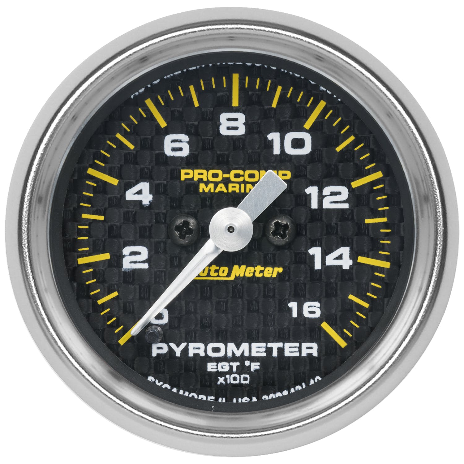 AutoMeter Products 200842-40 Gauge, Pyrometer, 2 1/16 0-1,600° F, Marine Carbon Fiber