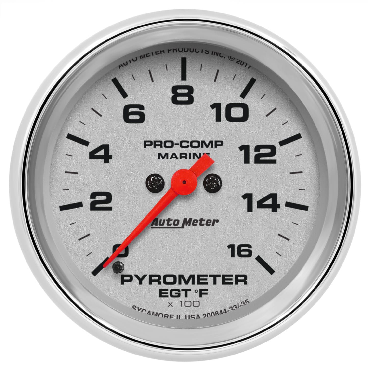 AutoMeter Products 200844-35 Gauge, Pyrometer, 2 5/8 0-1,600° F, Marine Chrome