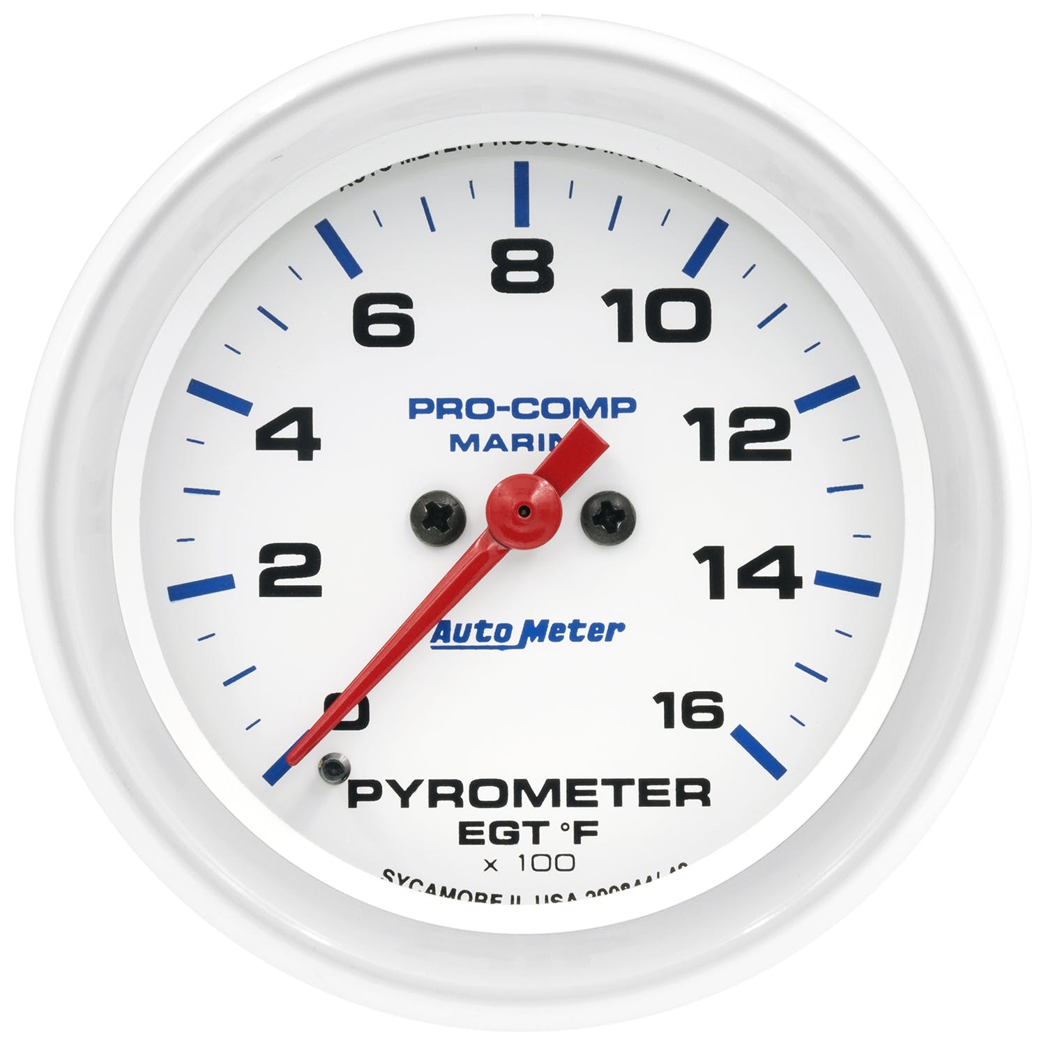 AutoMeter Products 200844 Gauge, Pyrometer, 2 5/8 0-1,600° F, Marine White