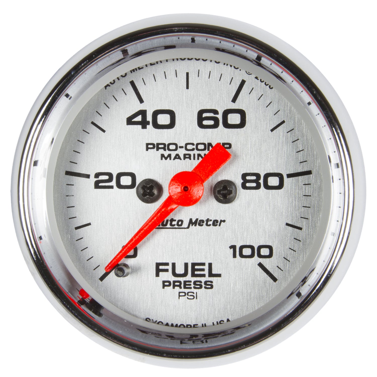 AutoMeter Products 200850-35 Fuel Pressure Gauge, Marine Chrome 2 1/16, 100PSI, Digital Stepper Motor