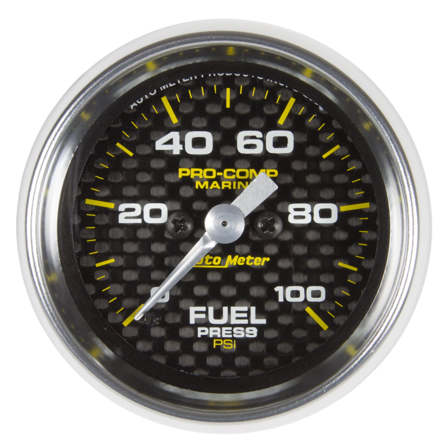 AutoMeter Products 200850-40 Fuel Pressure Gauge, Marine Carbon Fiber 2 1/16, 100PSI, Digital Stepper M