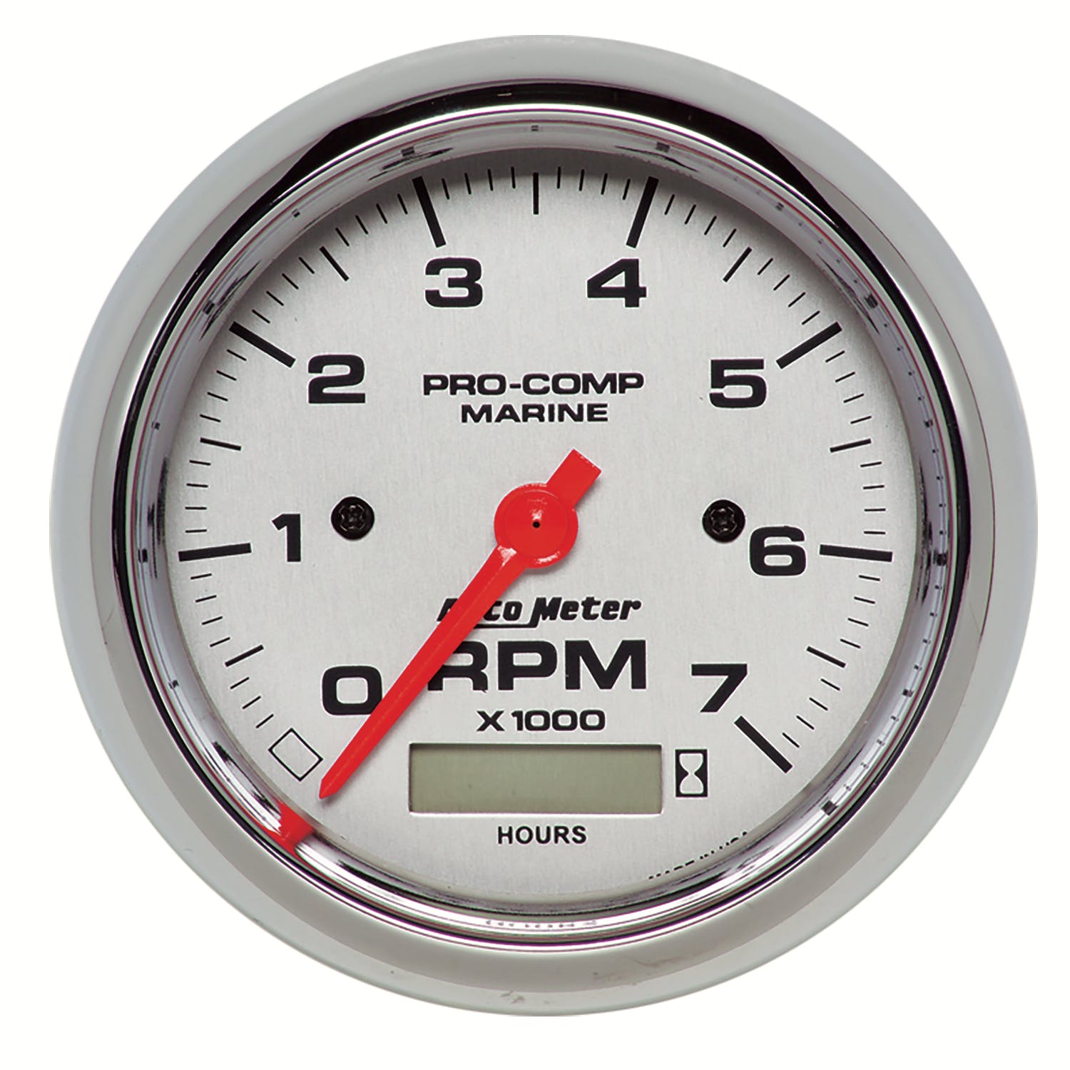 AutoMeter Products 200890-35 Gauge; Tachometer; 3 3/8in.; 7k RPM; w/Hourmeter; Marine Chrome
