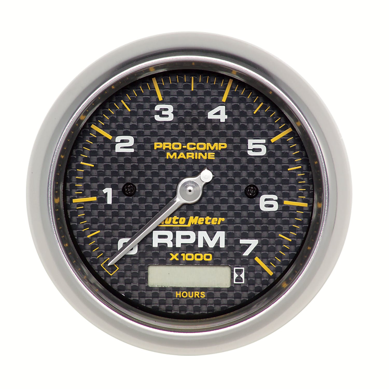 AutoMeter Products 200890-40 Gauge; Tachometer; 3 3/8in.; 7k RPM; w/Hourmeter; Marine Carbon Fiber