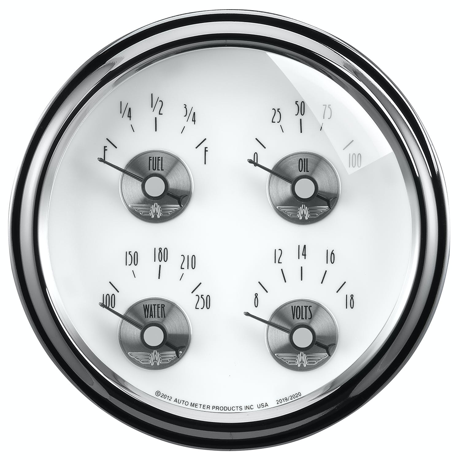 AutoMeter Products 2020 Gauge; Quad; 5in.; 0OE to 90OF; Elec; Prestige Pearl