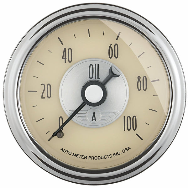 AutoMeter Products 2021 2-1/16 Oil Pressure, 0-100 psi, Mech, Prestige White