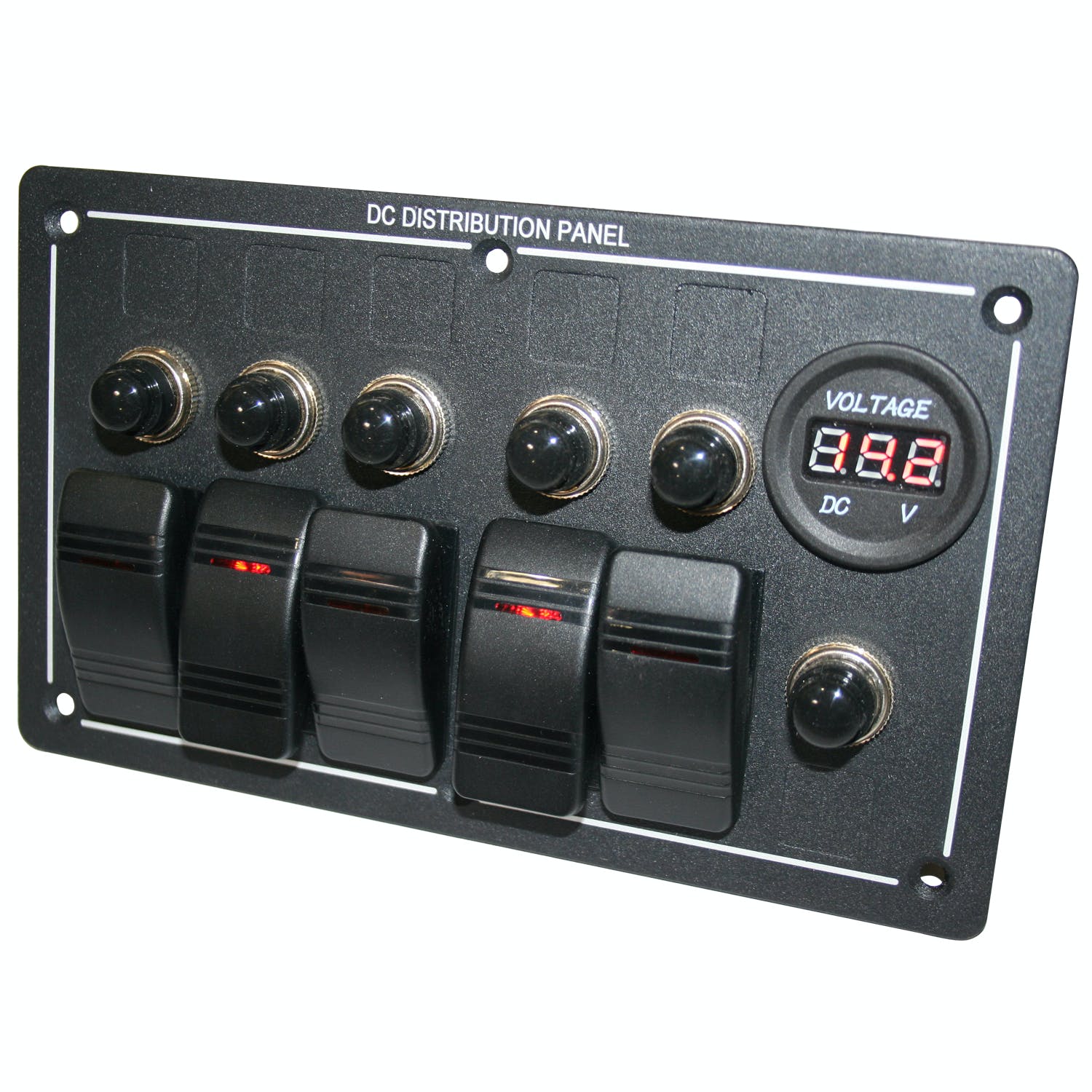 Bulldog Winch Co LLC 20267 5-Switch Voltmeter Panel w/Breakers