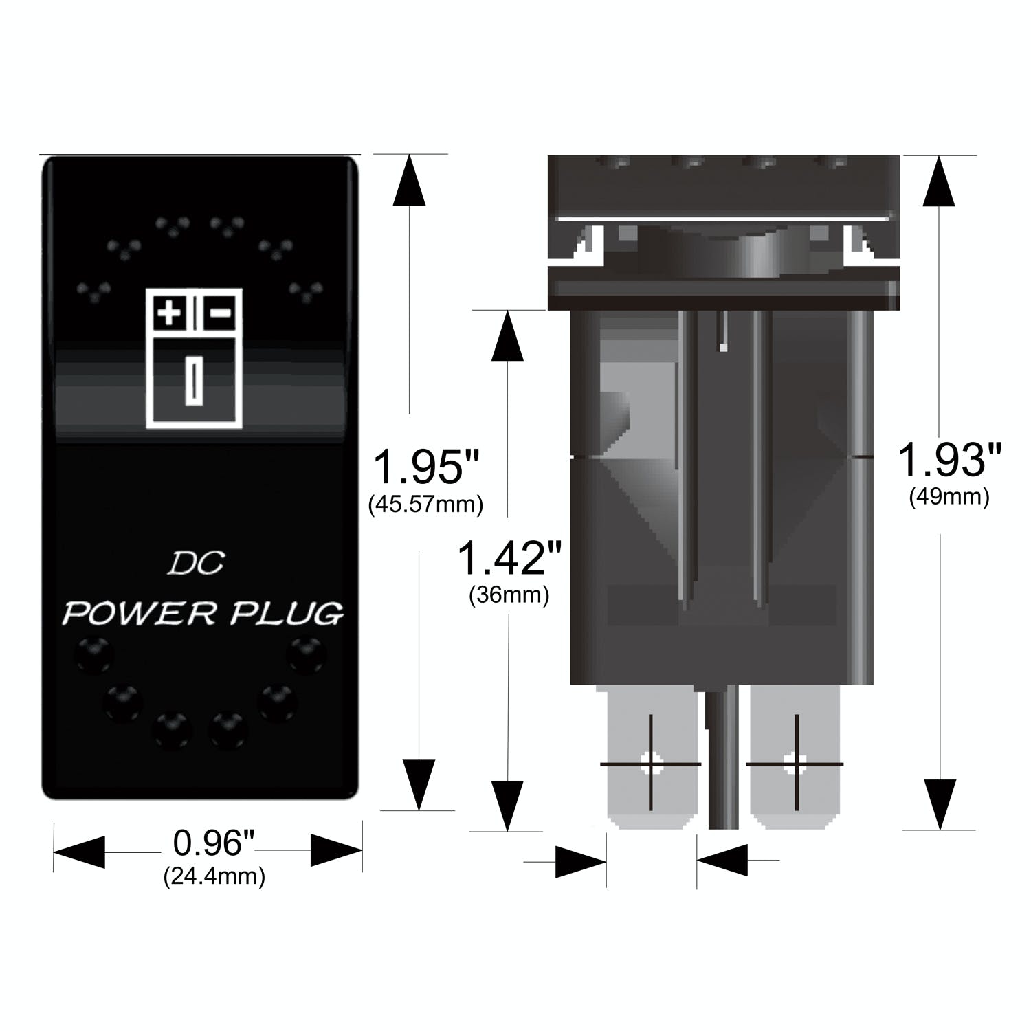 Bulldog Winch Co LLC 20319 Rocker Switch - DC Power Plug