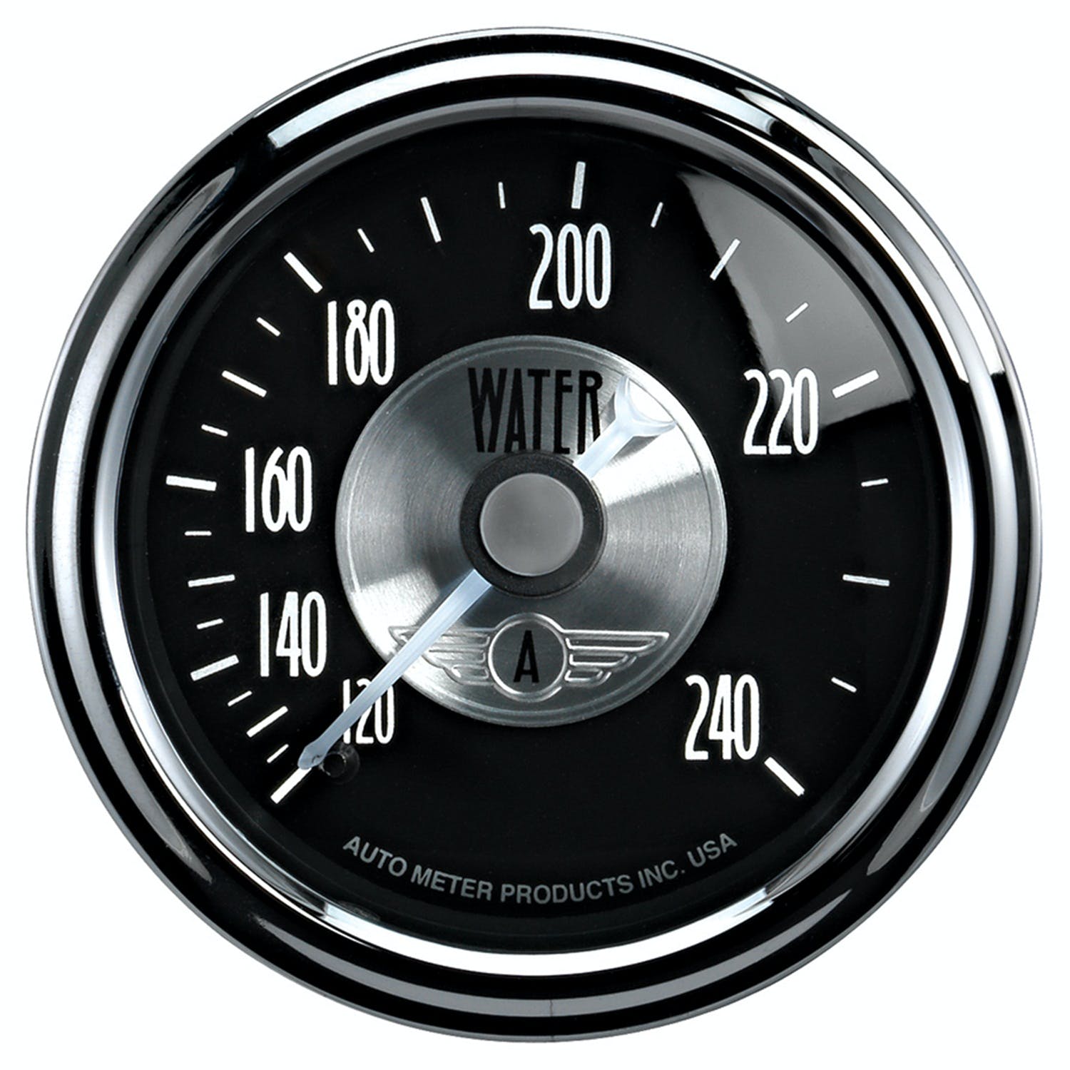 AutoMeter Products 2033 Gauge; Water Temp; 2 1/16in.; 240° F; Mech; Prestige Blk. Diamond