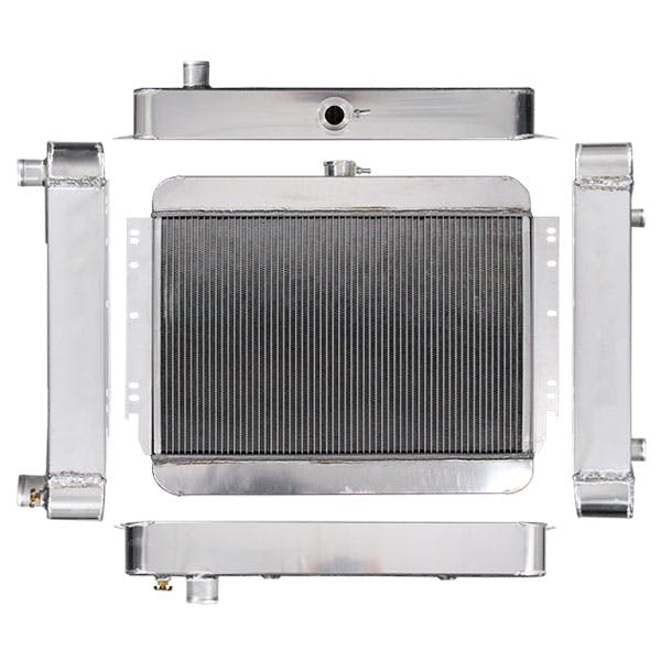 Northern Radiator 205200 Muscle Car Radiator - 20 1/2 x 24 3/4 x 3 (DOWNFLOW) W/ CONNECTIONS ON RIGHT