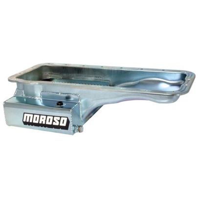 Moroso 20608 Wet Front Sump Kicked-Out Steel Oil Pan (6 deep/8qt/Baffled/Ford BB 352-428 FE)
