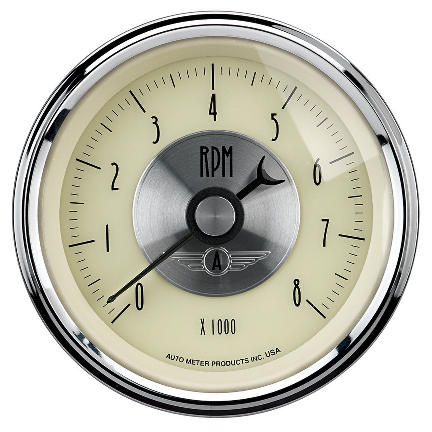 AutoMeter Products 2097 Gauge; Tachometer; 3 3/8in.; 8k RPM; In-Dash; Prestige Antq. Ivory