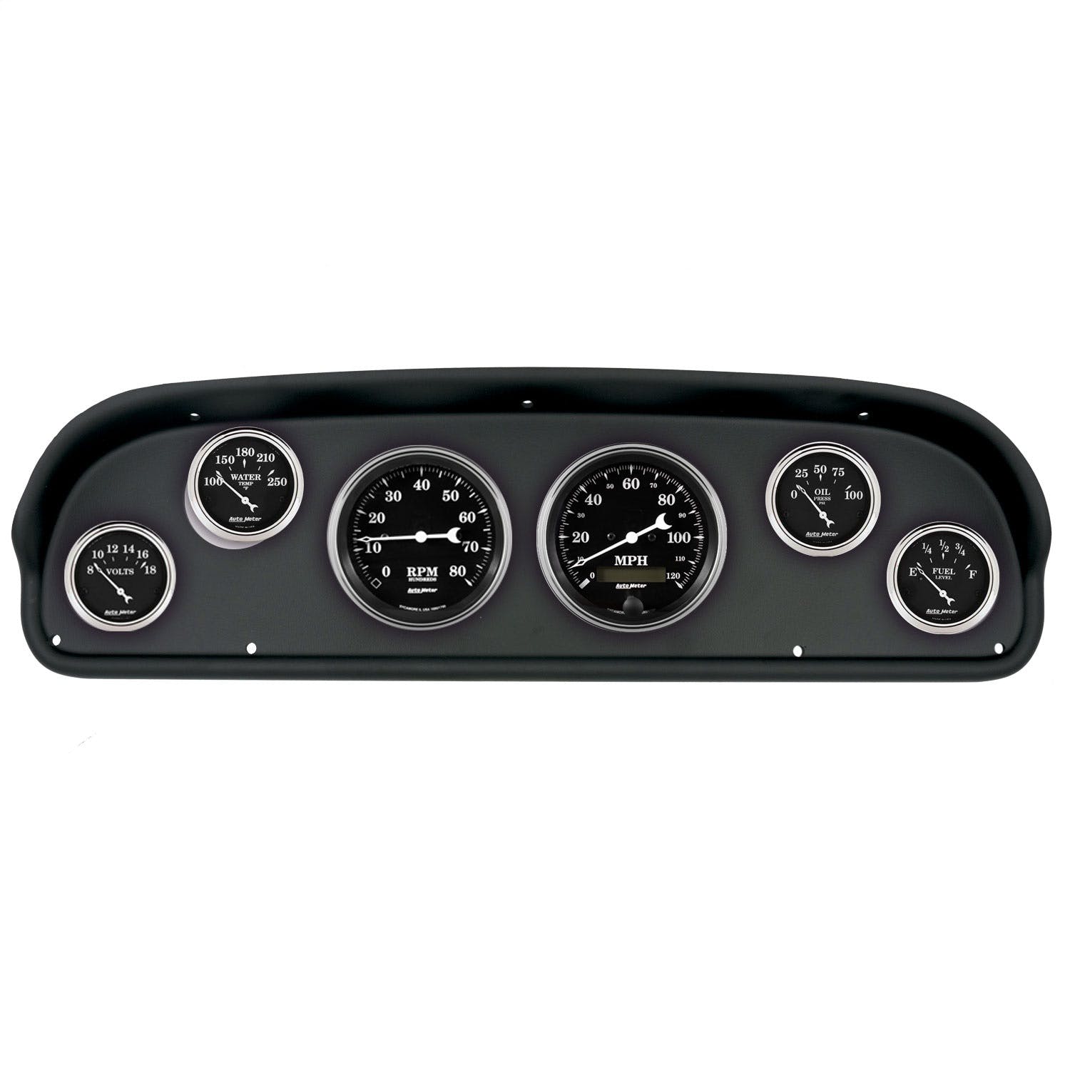 AutoMeter Products 2101-07 6 Gauge Direct-Fit Dash Kit, Ford F100 57-60, Old Tyme Black