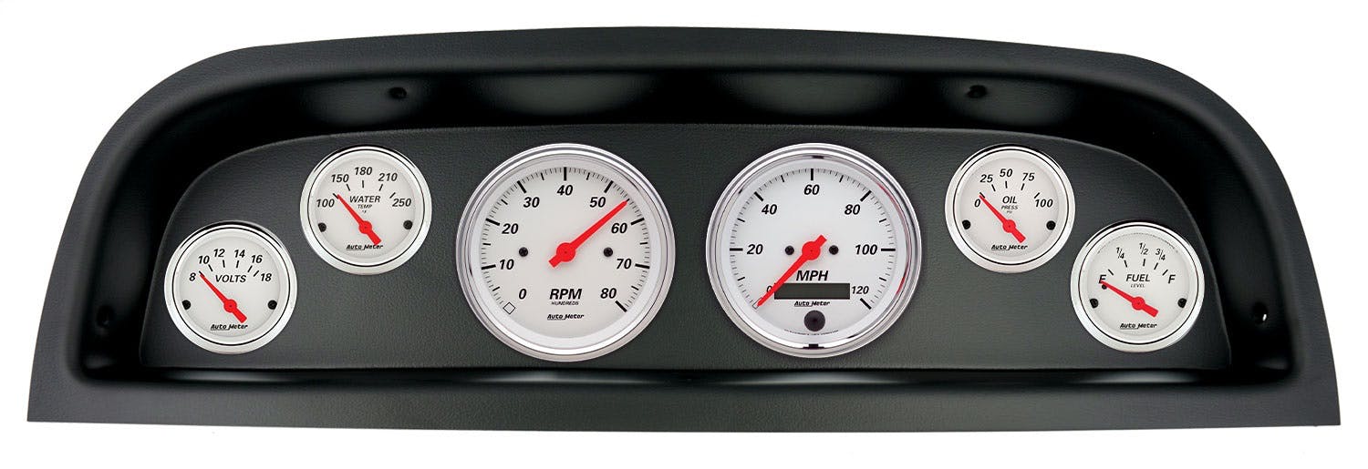 AutoMeter Products 2103-03 6 Gauge Direct-Fit Dash Kit, Chevrolet Truck 60-63, Arctic White