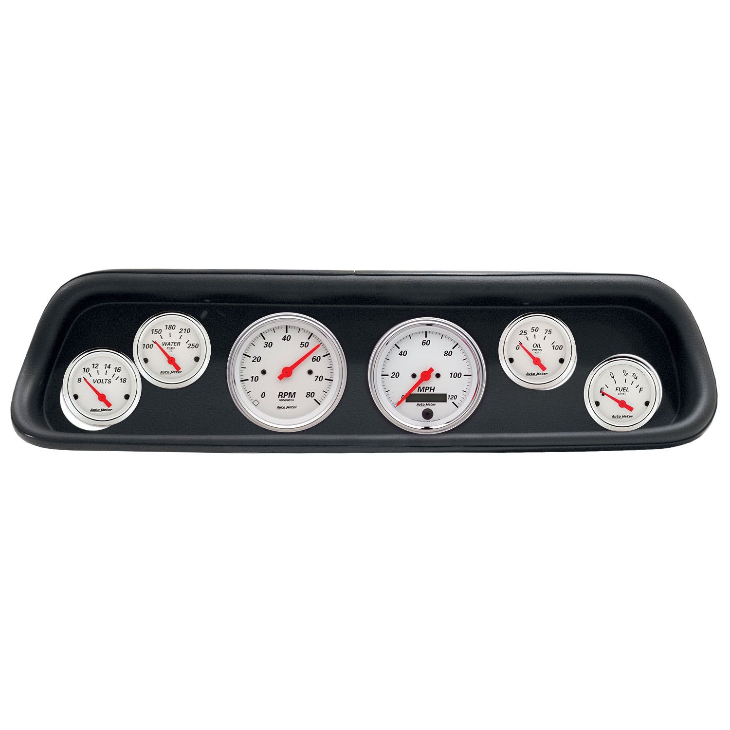 AutoMeter Products 2107-03 6 Gauge Direct-Fit Dash Kit, Ford Mustang 64-65, Arctic White