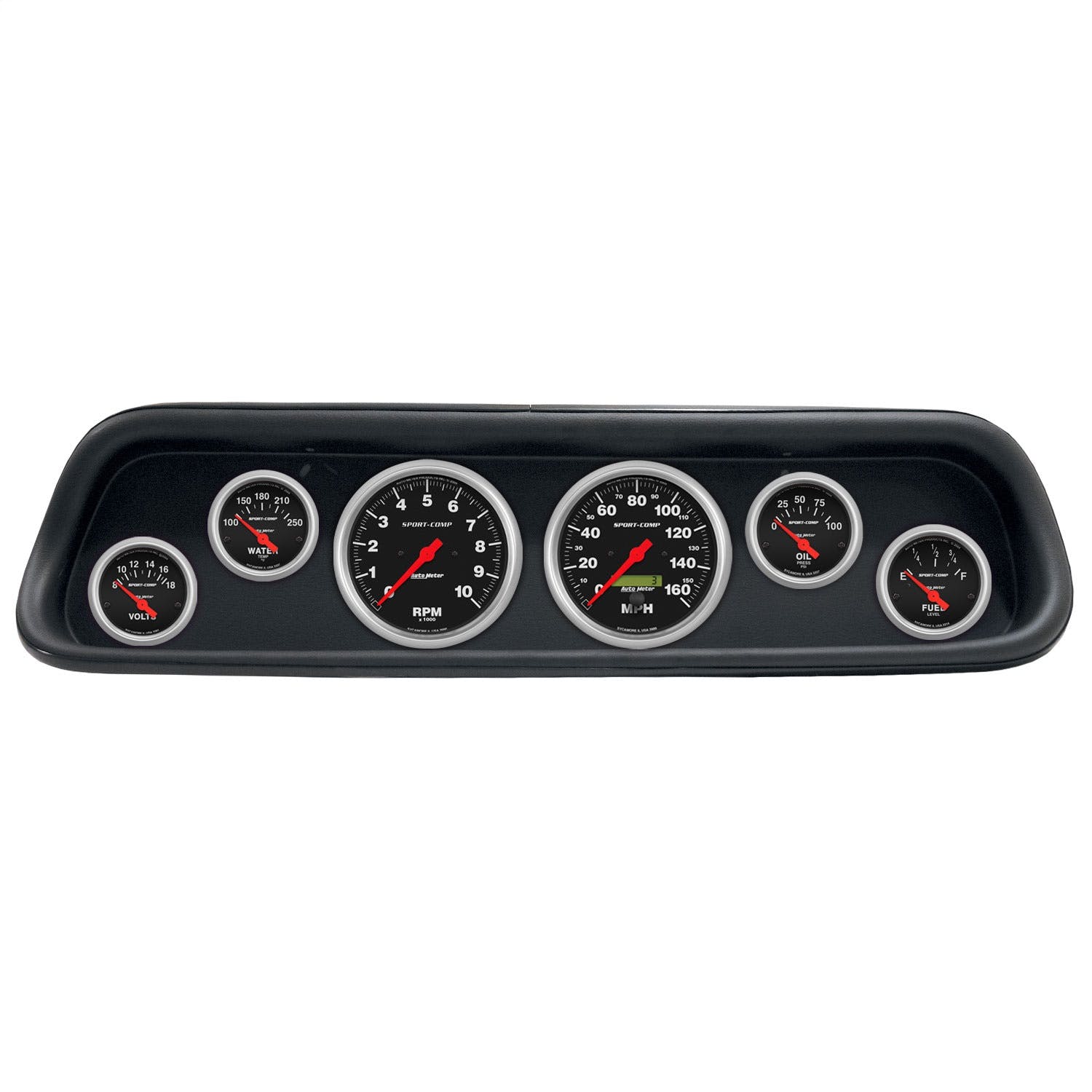 AutoMeter Products 2107-11 6 Gauge Direct-Fit Dash Kit, Ford Mustang 64-65, Sport-Comp
