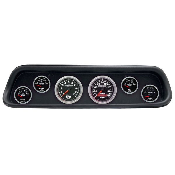 AutoMeter Products 2107-12 6 Gauge Direct-Fit Dash Kit, Ford Mustang 64-65, Sport-Comp II