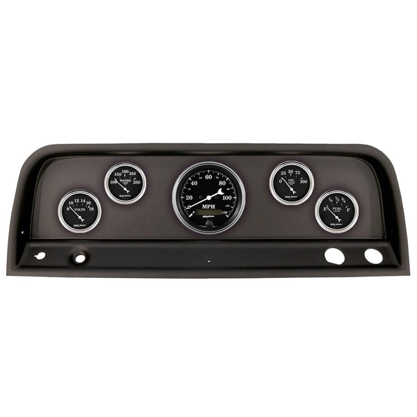 AutoMeter Products 2109-07 5 Gauge Direct-Fit Dash Kit, Chevrolet Truck 64-66, Old Tyme Black