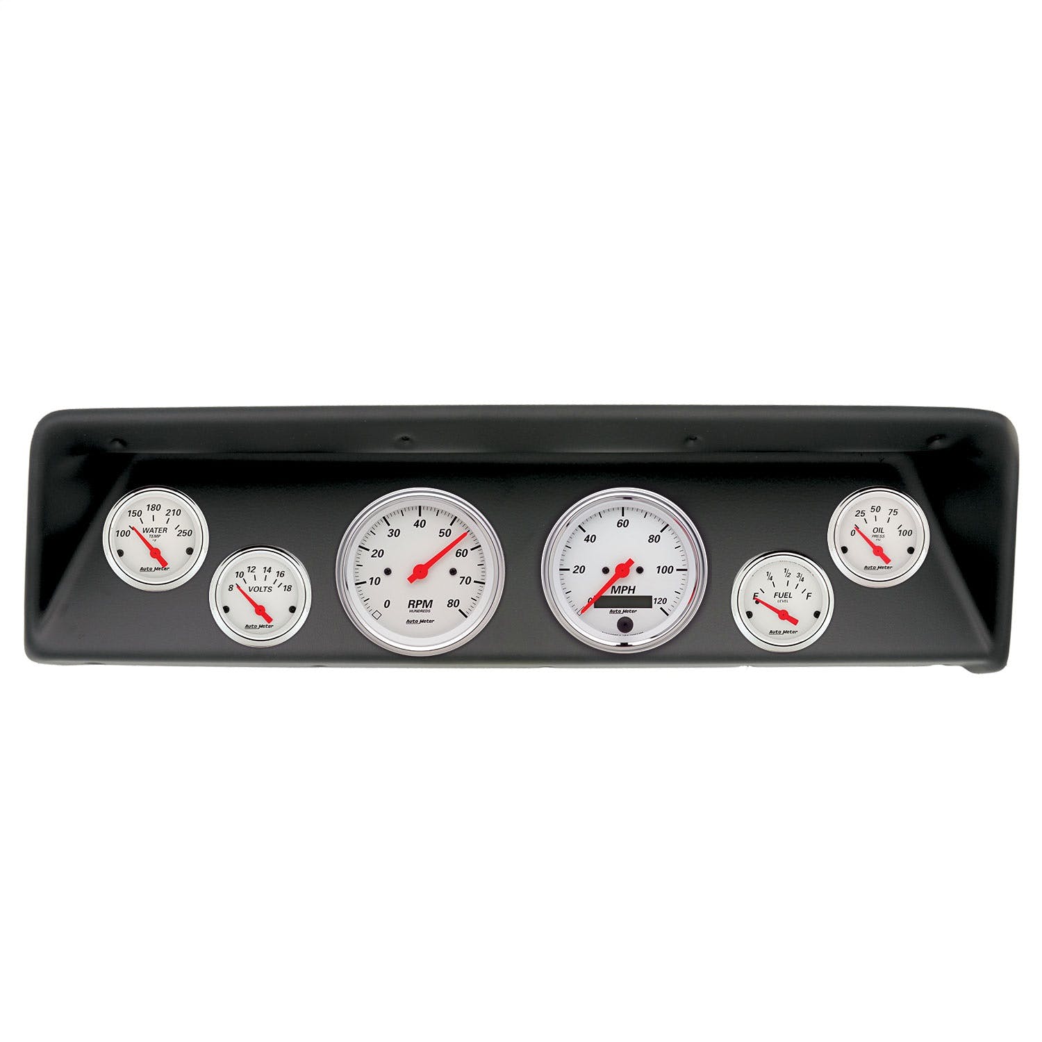 AutoMeter Products 2112-03 6 Gauge Direct-Fit Dash Kit, Chevrolet Nova 66-67, Arctic White