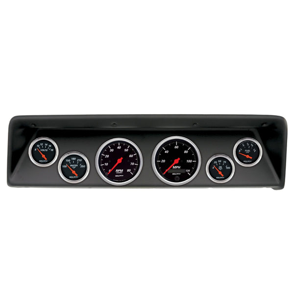 AutoMeter Products 2112-06 6 Gauge Direct-Fit Dash Kit, Chevrolet Nova 66-67, Designer Black