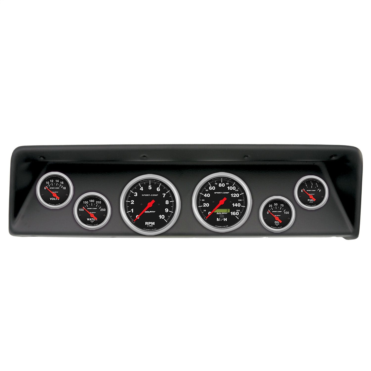 AutoMeter Products 2112-11 6 Gauge Direct-Fit Dash Kit, Chevrolet Nova 66-67, Sport-Comp