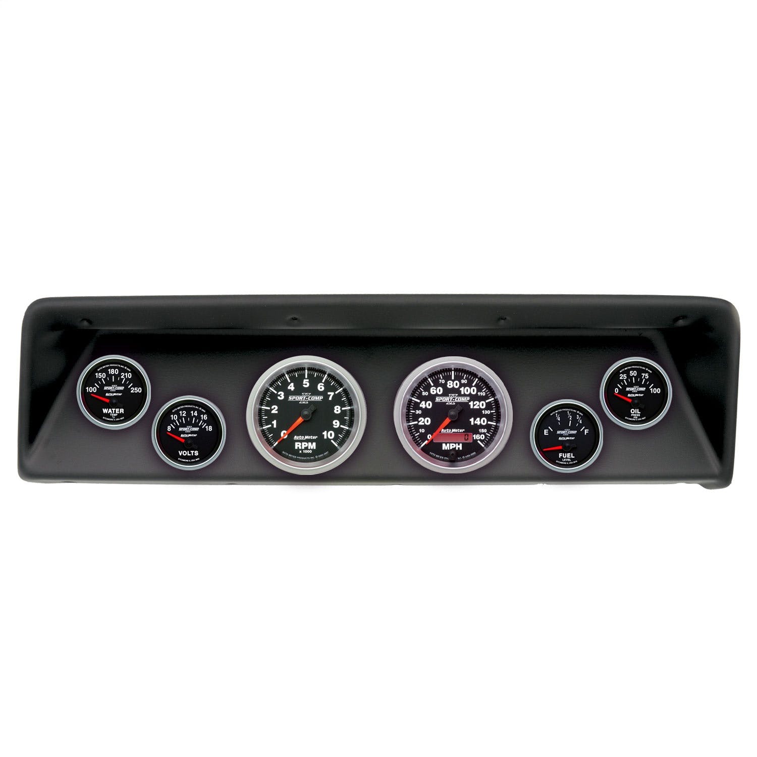 AutoMeter Products 2112-12 6 Gauge Direct-Fit Dash Kit, Chevrolet Nova 66-67, Sport-Comp II