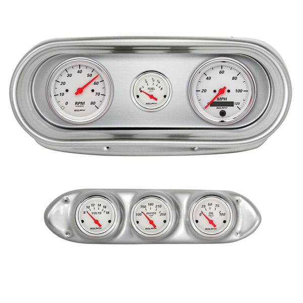 AutoMeter Products 2127-03 6 Gauge Direct-Fit Dash Kit, Nova 62-65, Arctic White