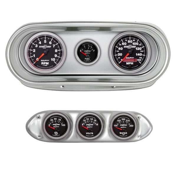 AutoMeter Products 2127-12 6 Gauge Direct-Fit Dash Kit, Nova 62-65, Sport-Comp II
