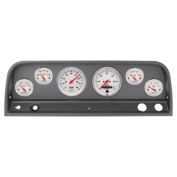 AutoMeter Products 2128-03 6 Gauge Direct-Fit Dash Kit, Chevy Truck 64-66, Arctic White