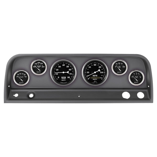 AutoMeter Products 2128-07 6 Gauge Direct-Fit Dash Kit, Chevy Truck 64-66, Old Tyme Black