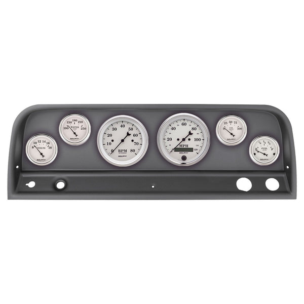 AutoMeter Products 2128-08 6 Gauge Direct-Fit Dash Kit, Chevy Truck 64-66, Old-Tyme White