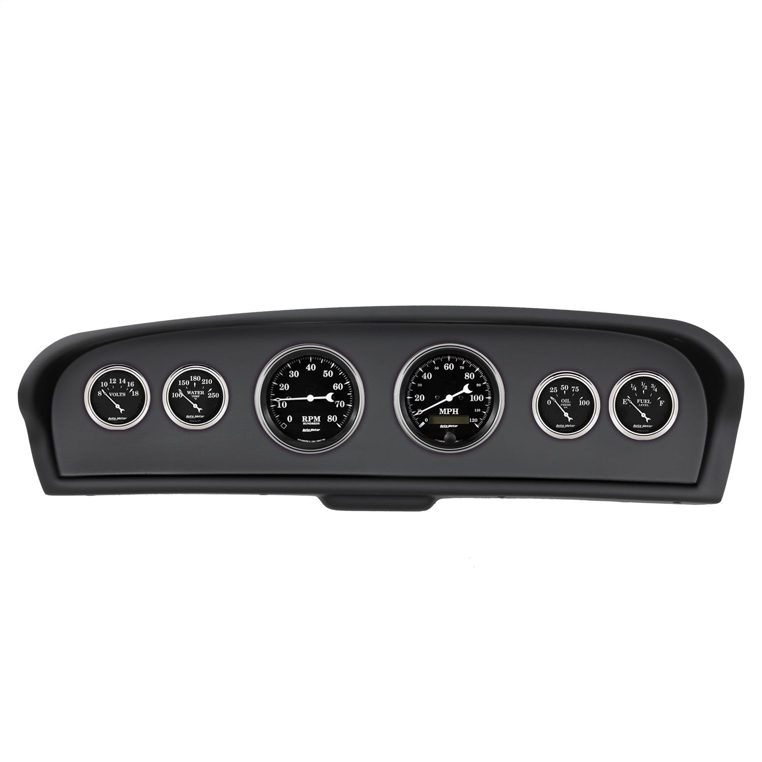 AutoMeter Products 2144-07 6 Gauge Direct-Fit Dash Kit, Ford Truck 61-66, Old Tyme Black