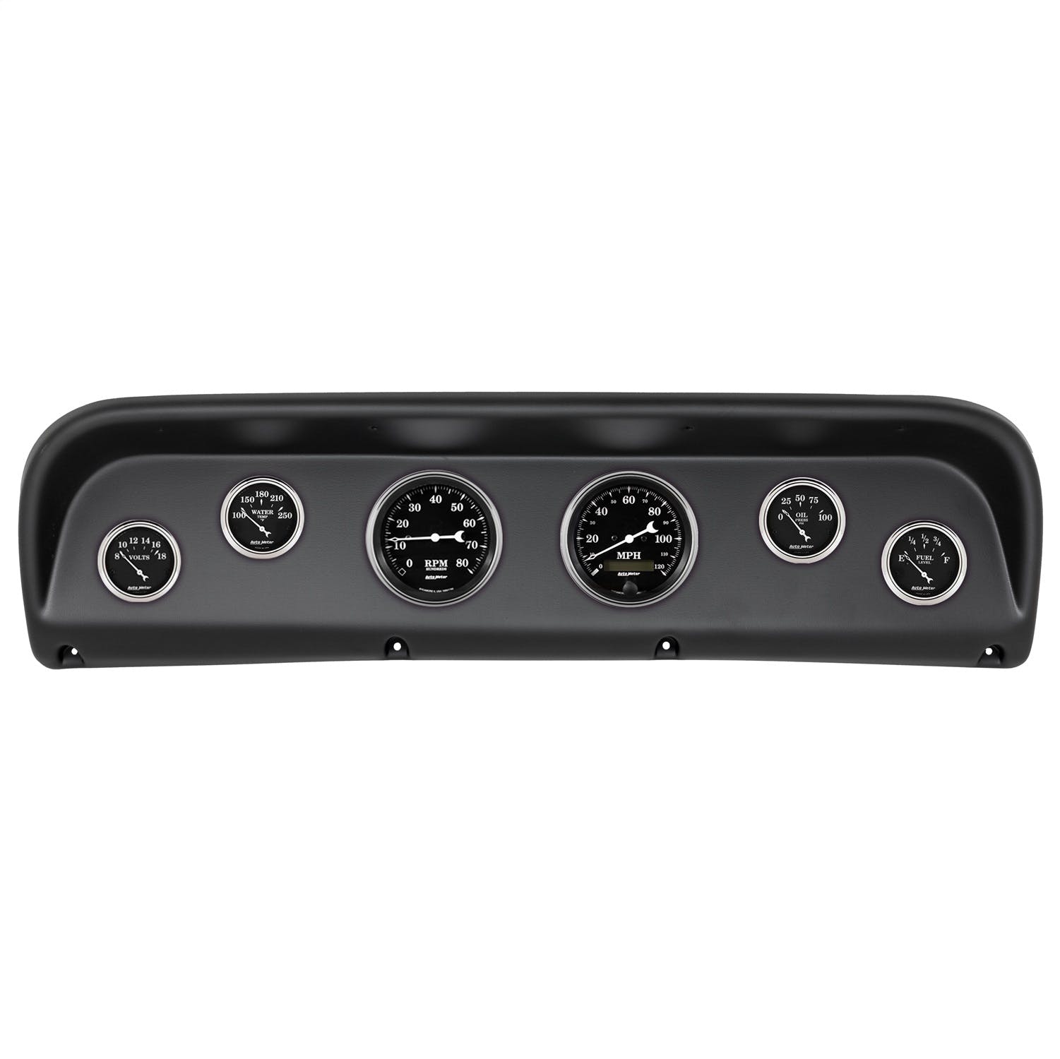 AutoMeter Products 2145-07 6 Gauge Direct-Fit Dash Kit, Ford Truck 67-72, Old Tyme Black