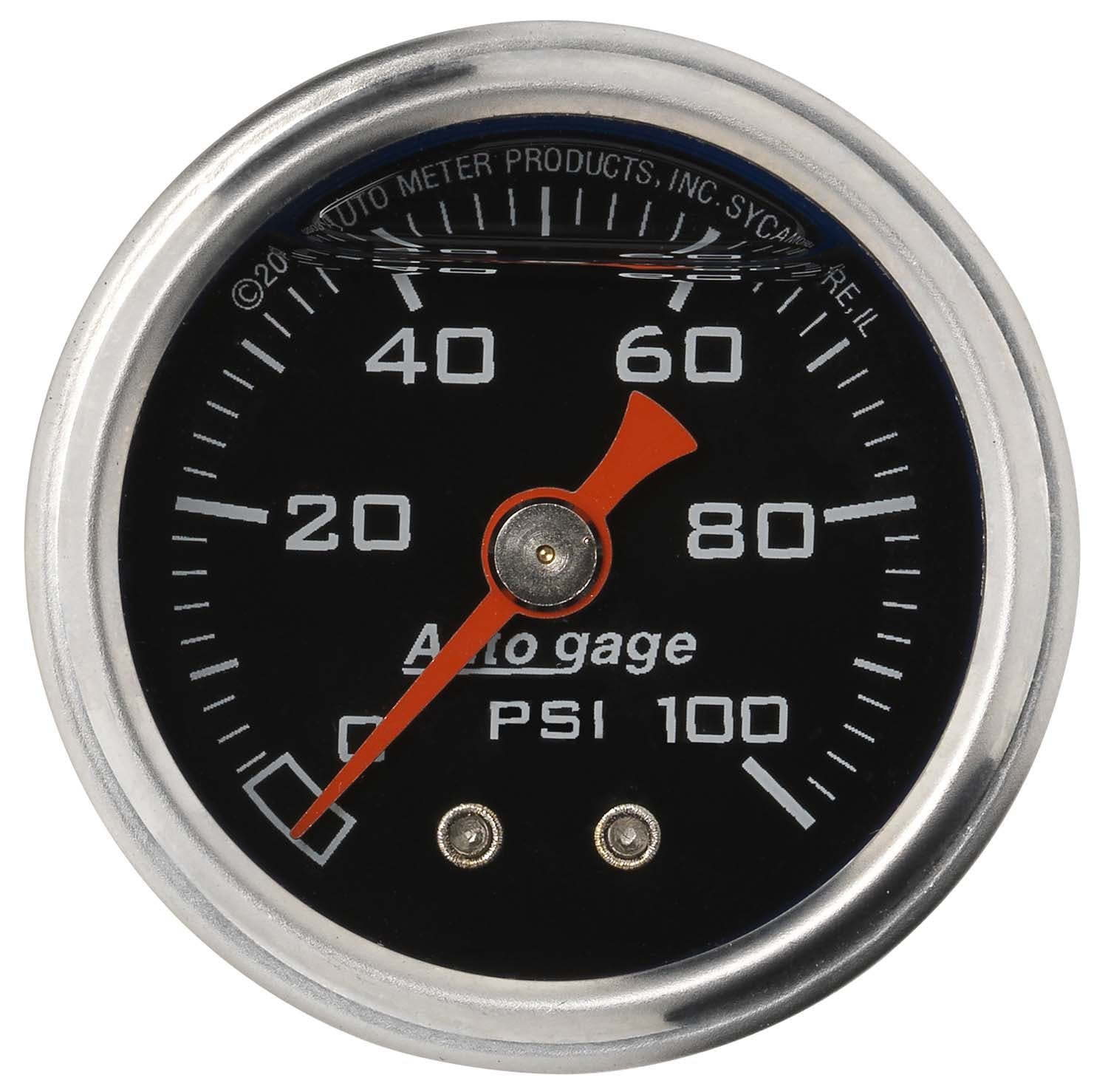 AutoMeter Products 2174 Auto Gage Series Dampened-Movement Pressure Gauge Black 0-100 PSI 1-1/2 inch