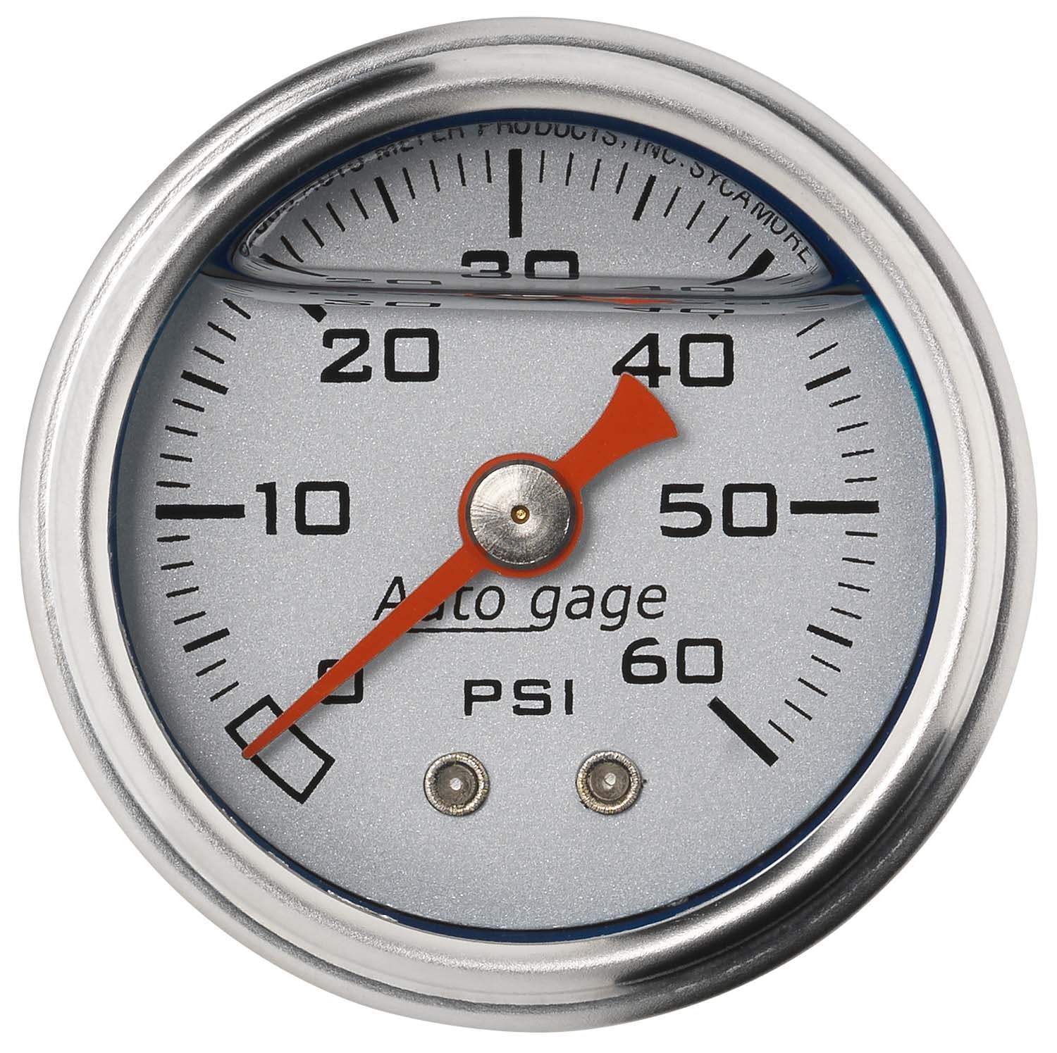 AutoMeter Products 2179 Auto Gage Series Dampened-Movement Pressure Gauge (Silver, 0-60 PSI, 1-1/2 in.)