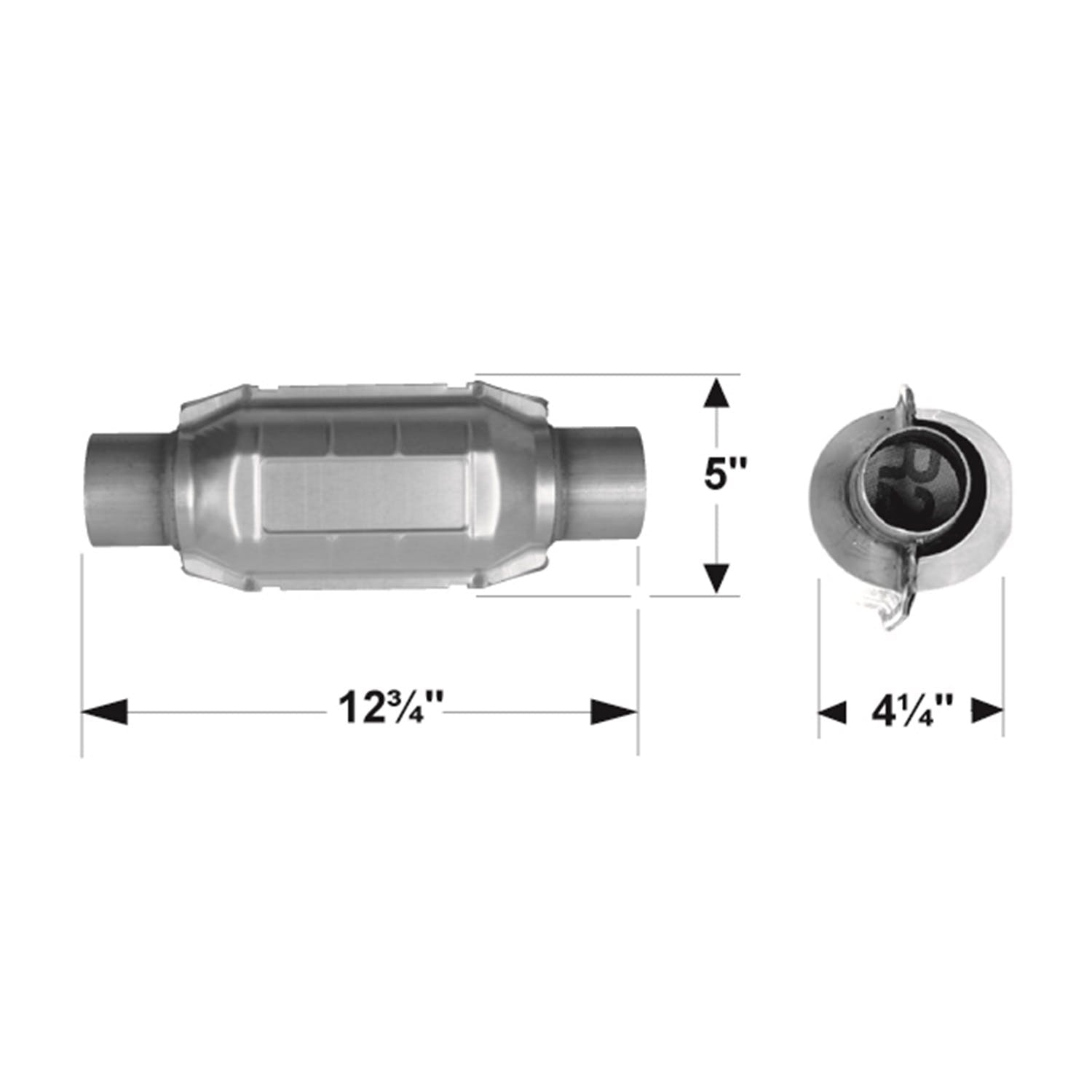 Flowmaster Catalytic Converters 2220125 Catalytic Converter-Universal-222 Series-2.50 in. Inlet/Outlet-49 State