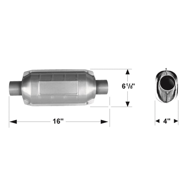 Flowmaster Catalytic Converters 2250224 Catalytic Converter-Universal-225 Series-2.25 in. Inlet/Outlet-49 State