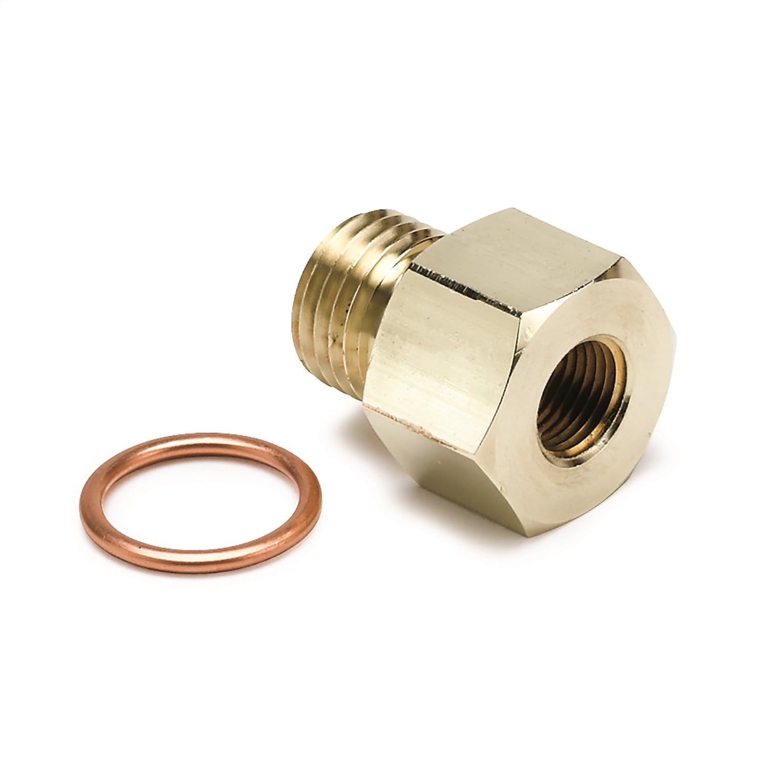 AutoMeter Products 2267 FITTING; ADAPTER; METRIC; M14X1.5 MALE TO 1/8in. NPTF FEMALE; BRASS