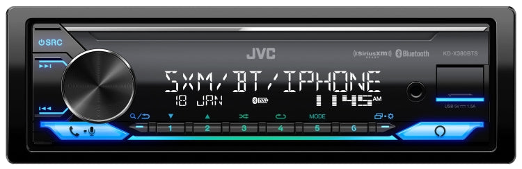 JVC KD-X380BTS Digital Media Receiver featuring Bluetooth
