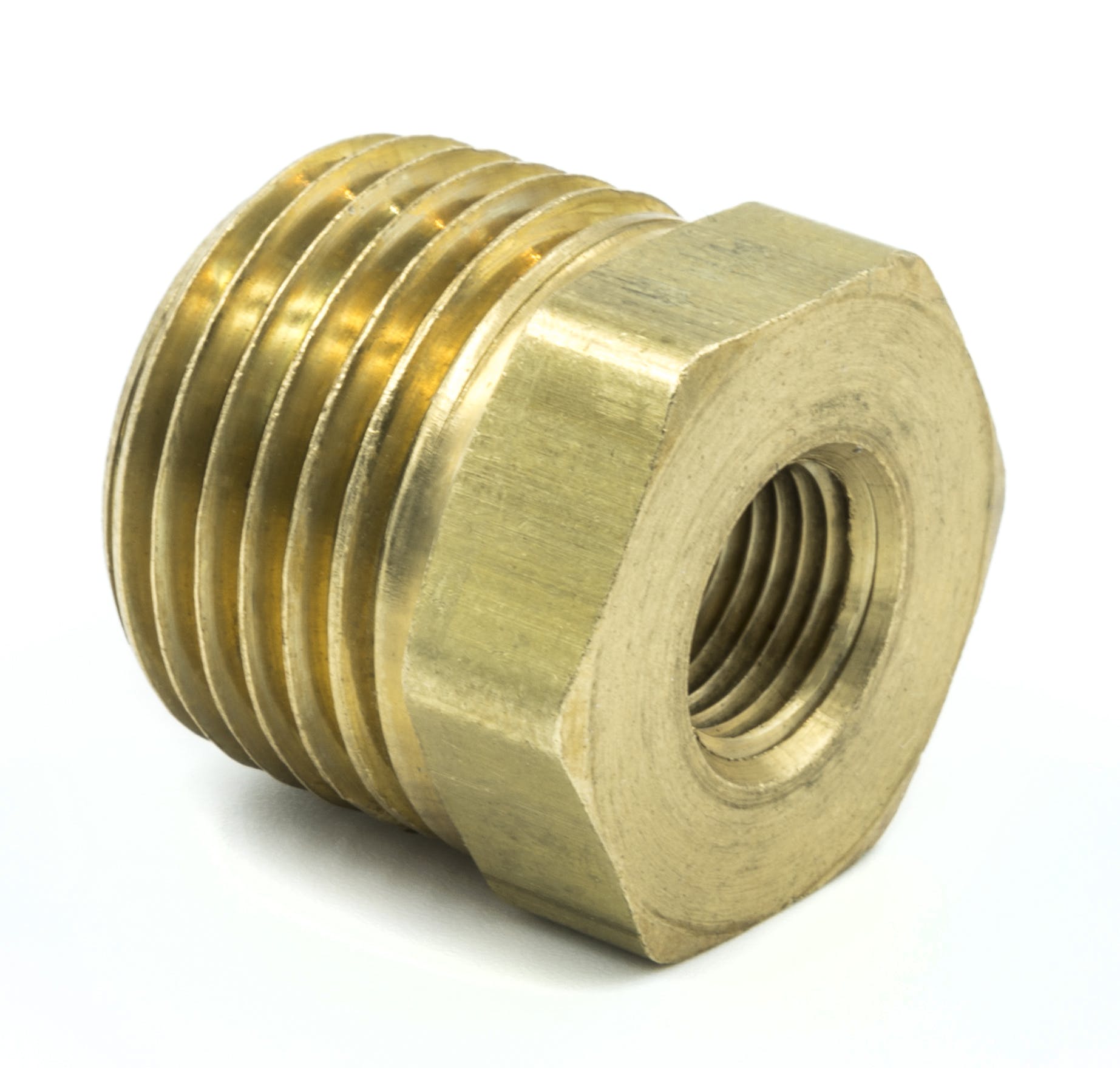AutoMeter Products 2285 Adapter Fitting, 1/2 NPT Male, 1/8 NPT Female, Brass