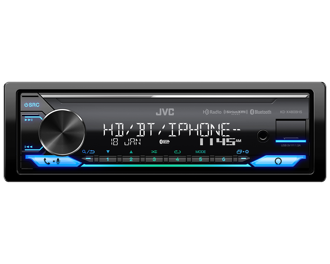 JVC KD-X480BHS Digital Media Receiver featuring Bluetooth
