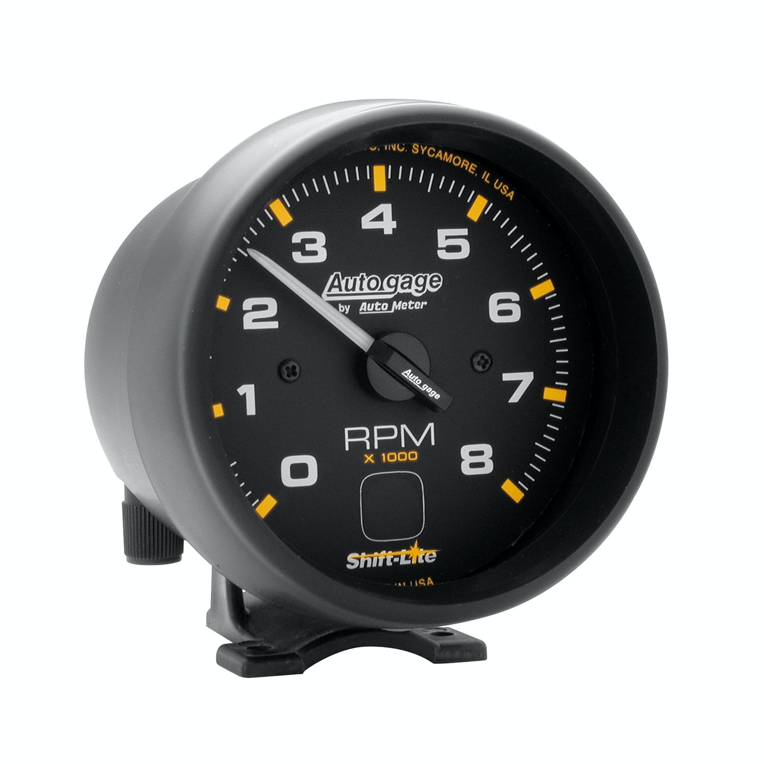 AutoMeter Products 2302 Gauge; Tach; 3 3/4in.; 8k RPM; Pedestal w/shift light; Blk Dial Blk Case; AG
