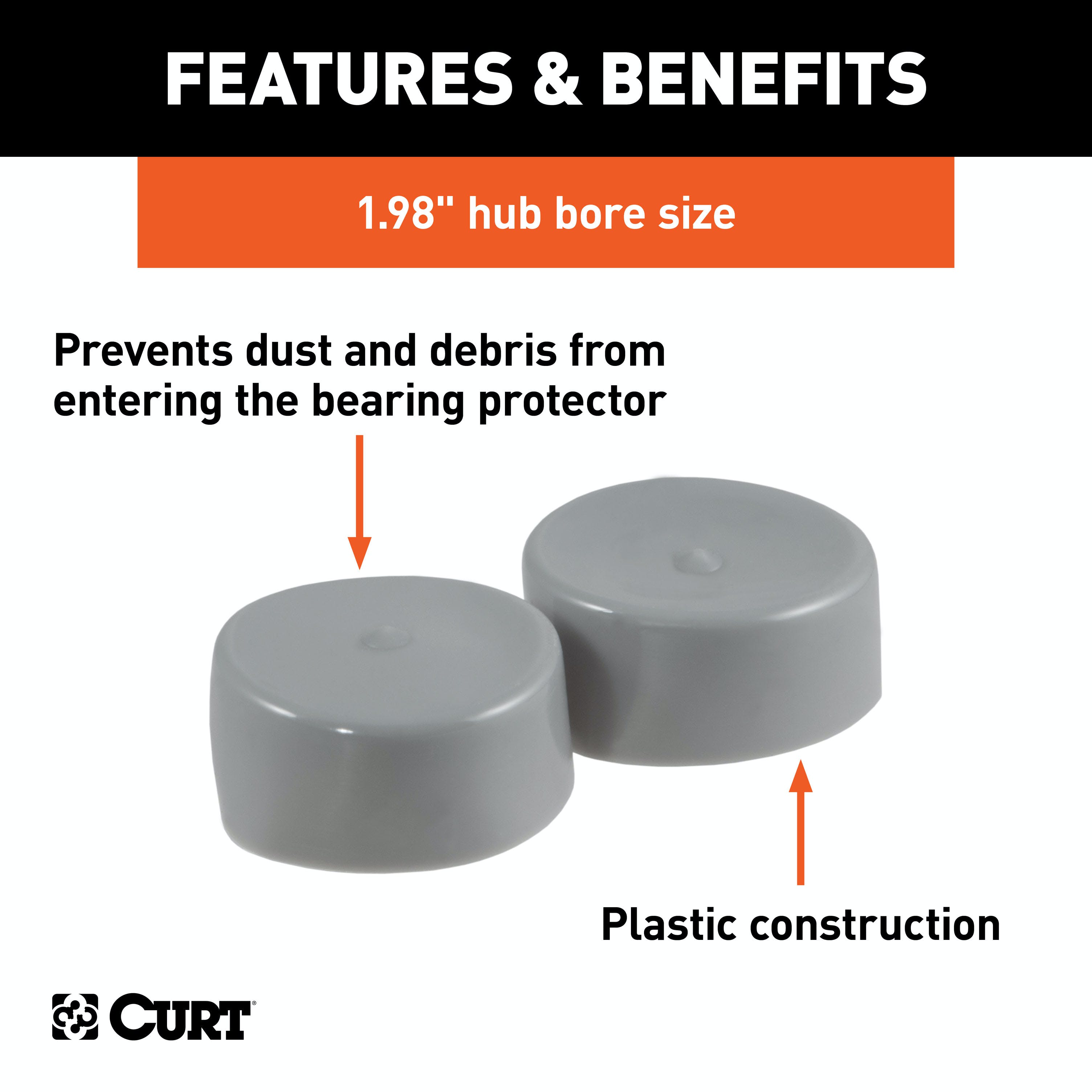 CURT 23198 1.98 Bearing Protector Dust Covers (2-Pack)