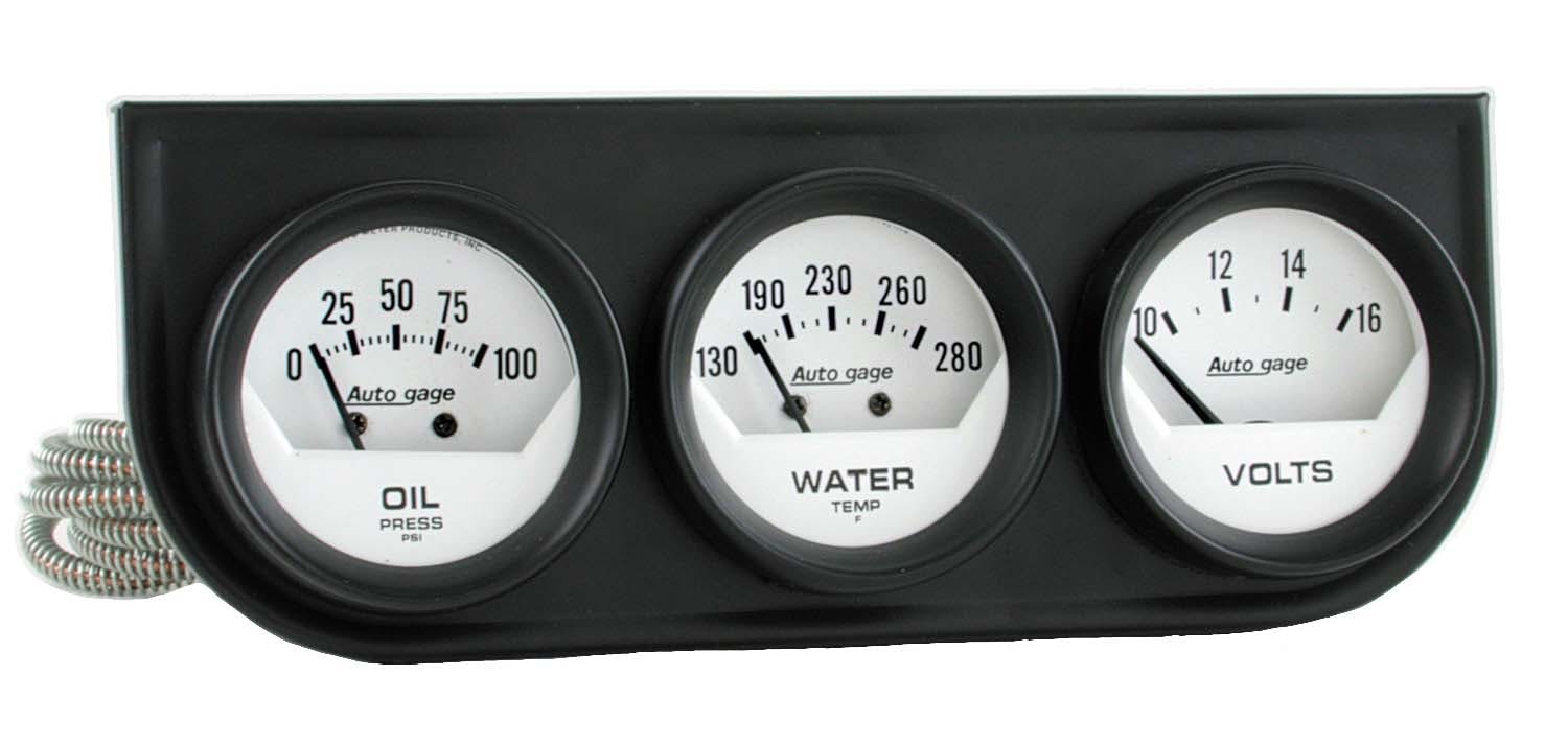 AutoMeter Products 2324 3 Gauge Console Oil/Water/Volt