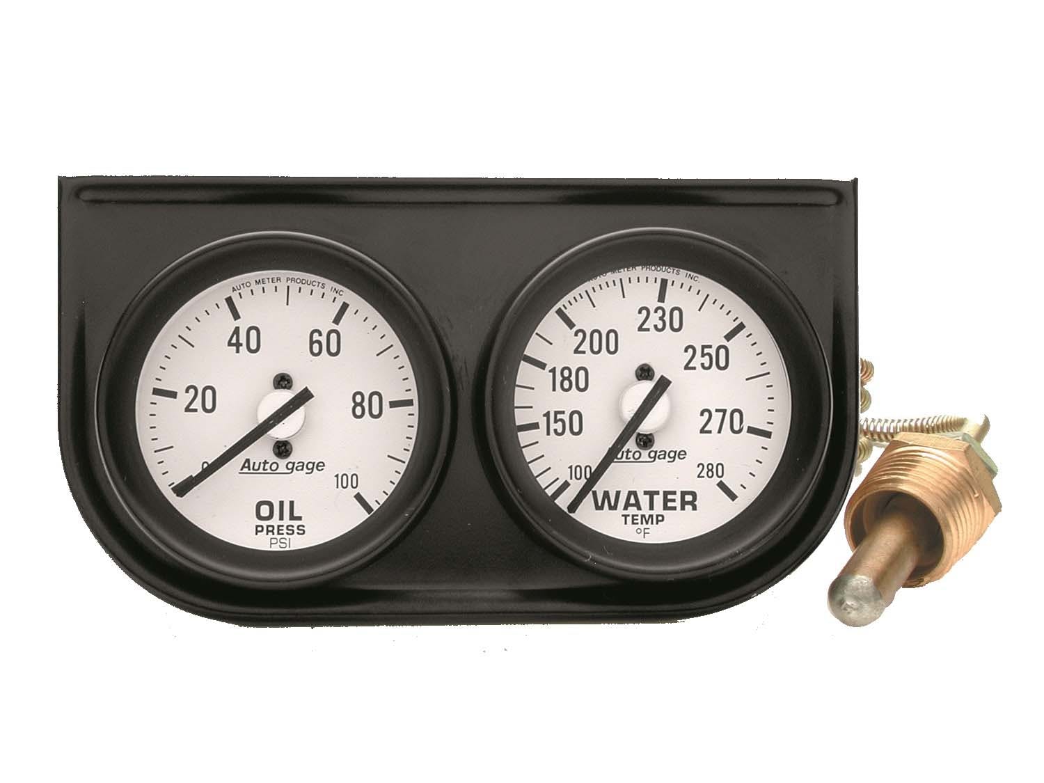 AutoMeter Products 2326 2 Gauge Console Oil/Water