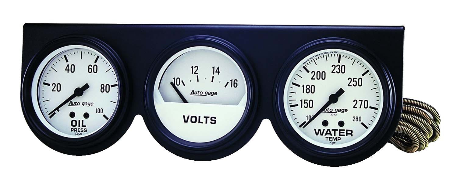 AutoMeter Products 2328 3 Gauge Console Oil/Water/Volt